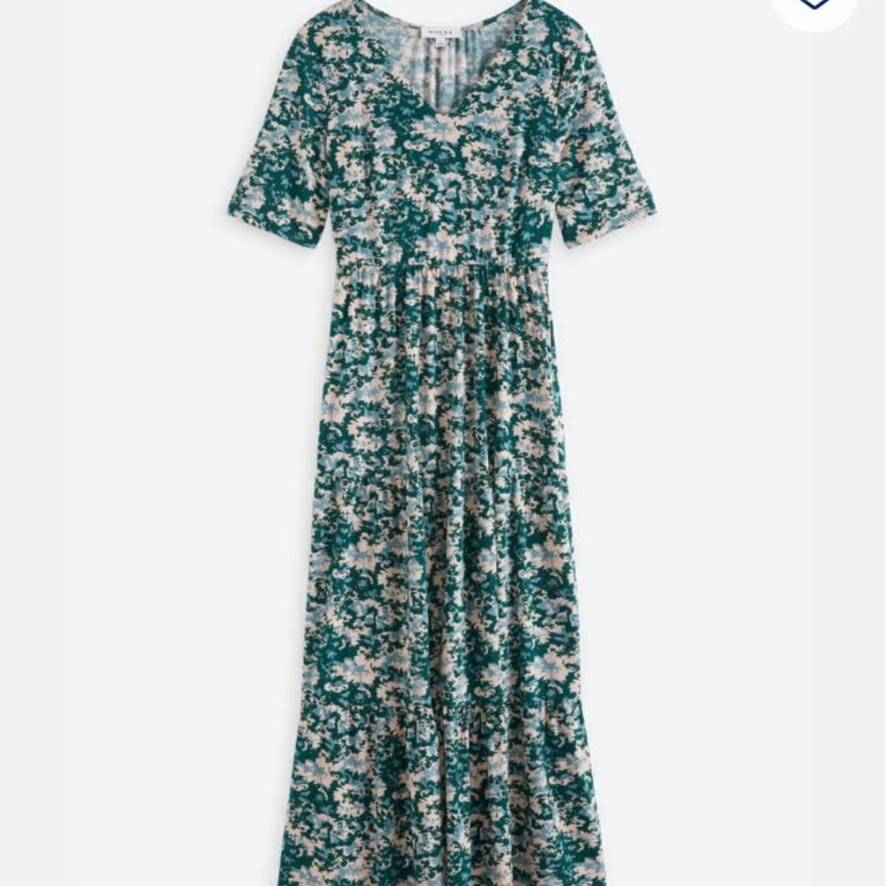 Gilli Tau Tier Hem Dress - Green - Size Medium - Picture 2 of 6